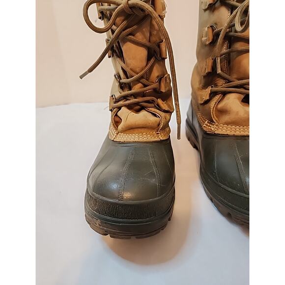 Ll Bean Mens Duck Boots Winter Insulated Size 7 Brown Leather Rubber Wool main image 11